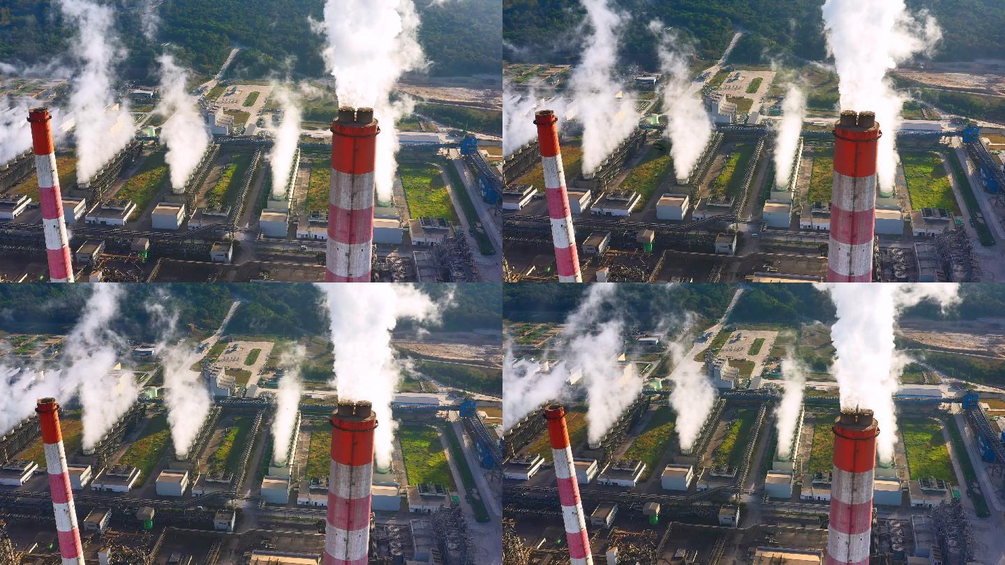发电厂烟雾污染大气空气排放物温室效应全球