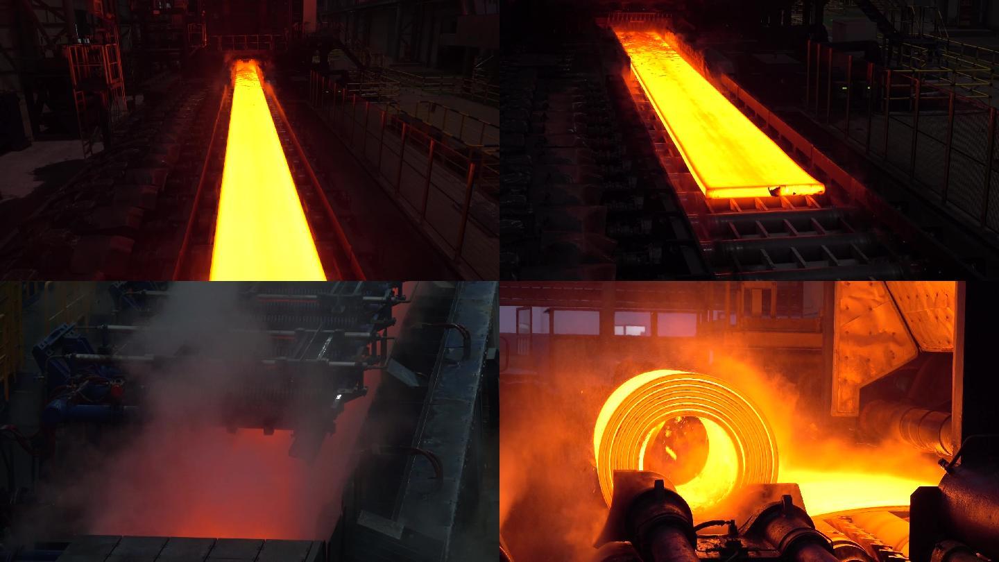 钢厂钢铁企业炼钢轧钢工业生产片段
