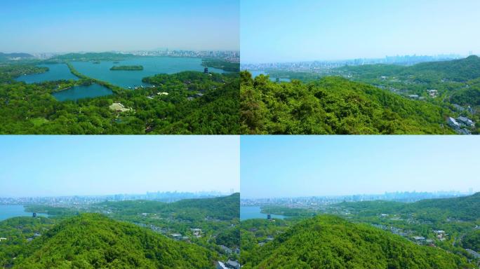 4K秀丽杭州西湖全景绿水青山就是金山银山