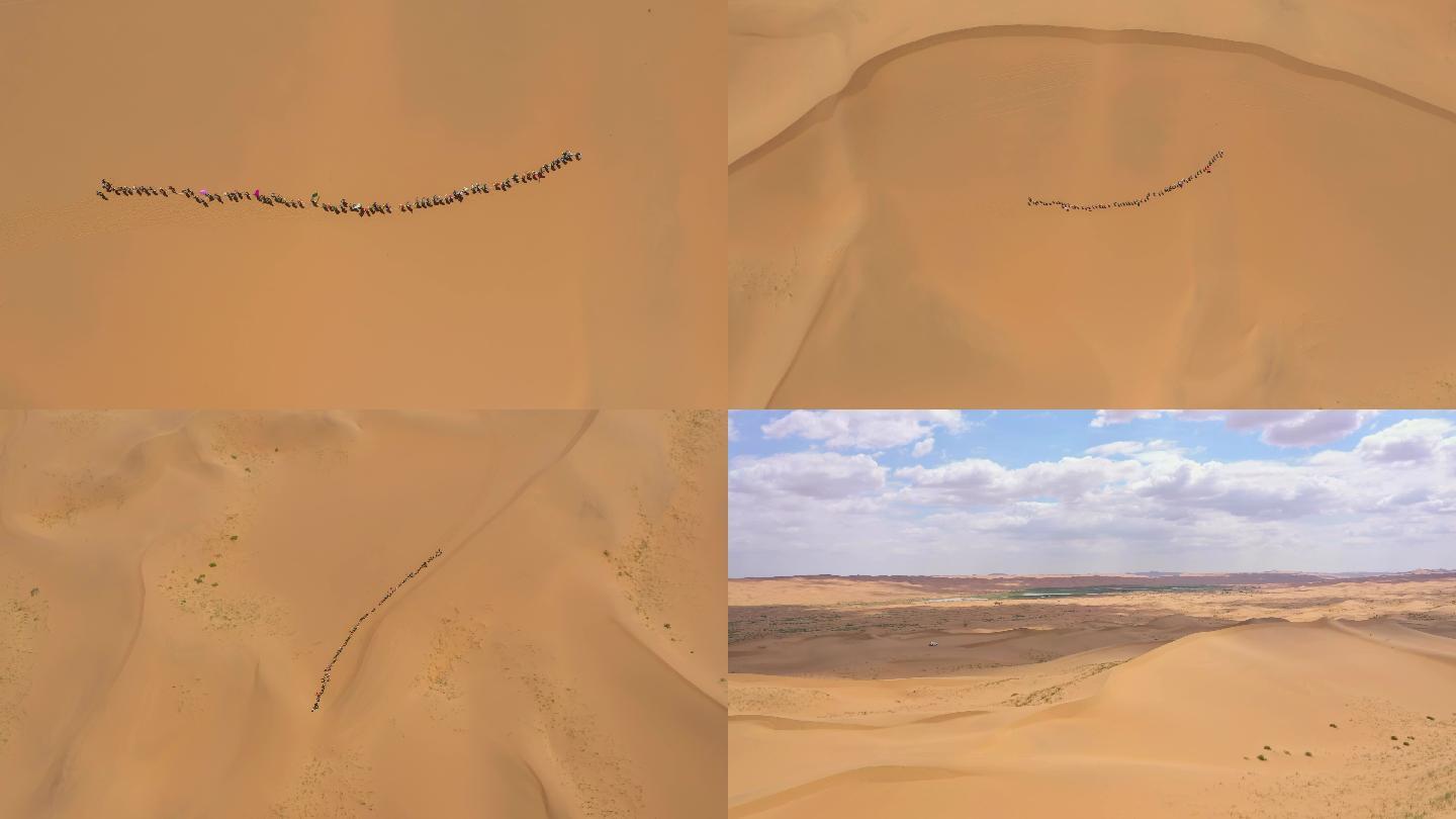 【4K】沙漠穿行队伍航拍03