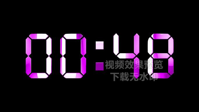 4K粉紫色液晶数字顺数2分钟通道