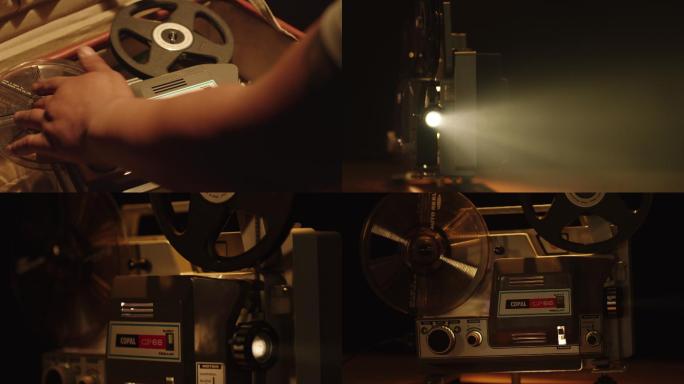 老式年代感怀旧胶卷电影机 放映机 胶片机