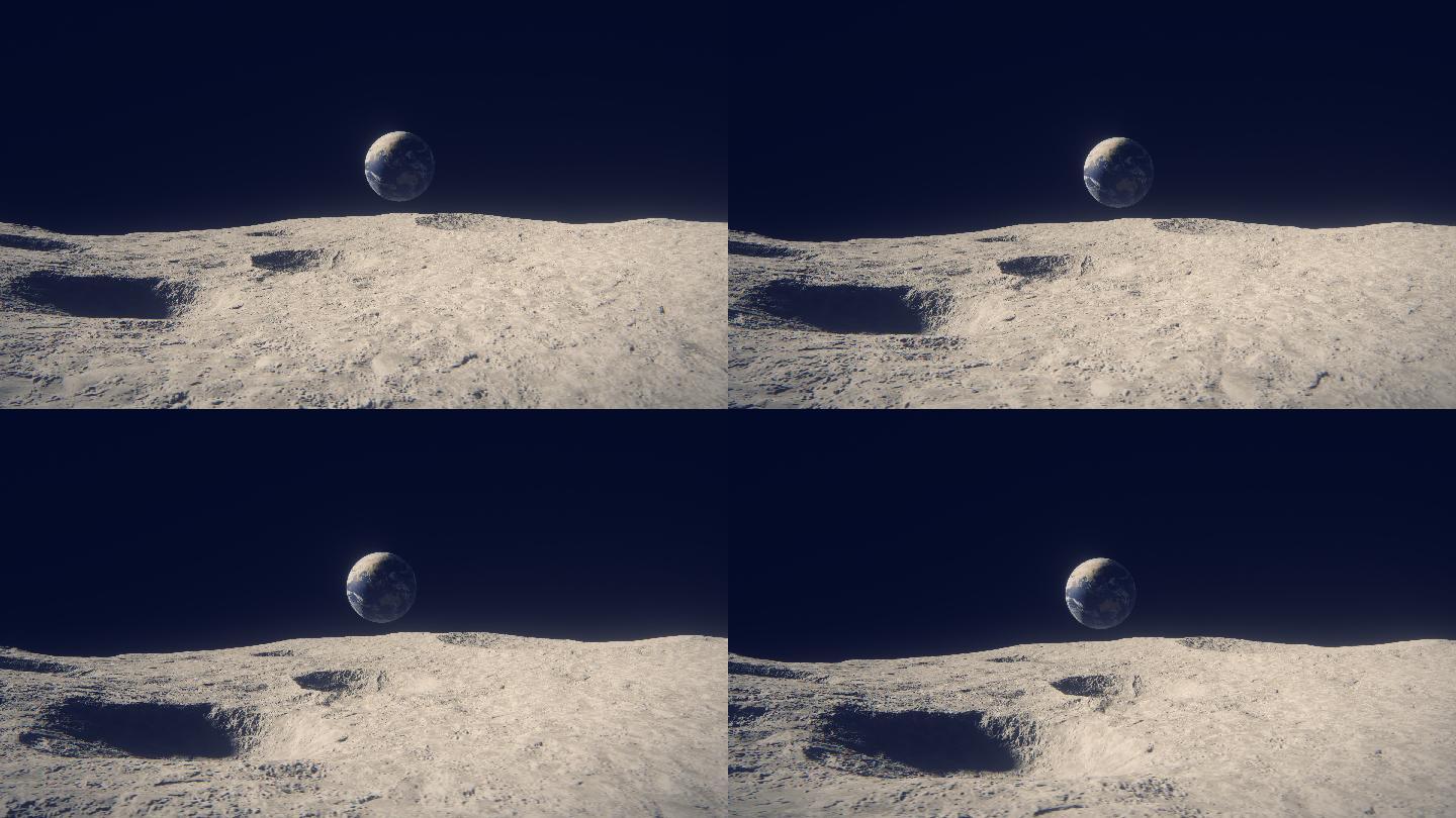 从月球上看地球特效视频元素简约