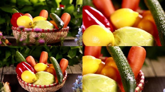 【镜头合集】一篮健康蔬菜水果维生素