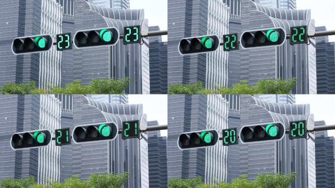 4K正版-机动车车辆交通信号灯绿灯