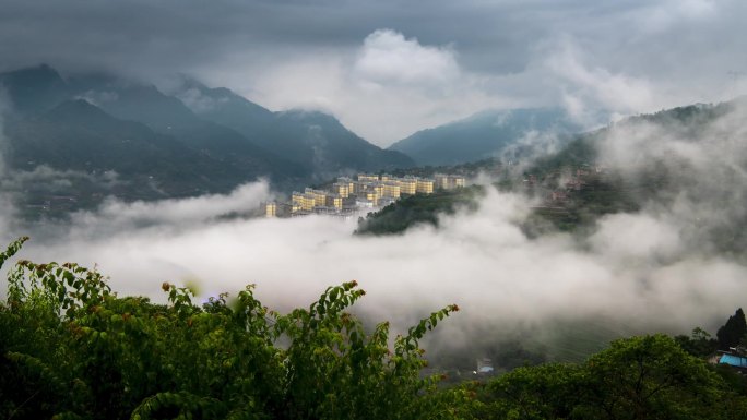 唯美震撼乡村云雾美景延时