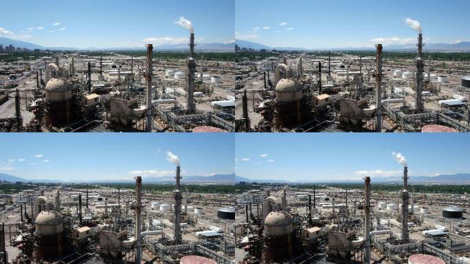 工厂鸟瞰图化学工业园重工业炼油厂