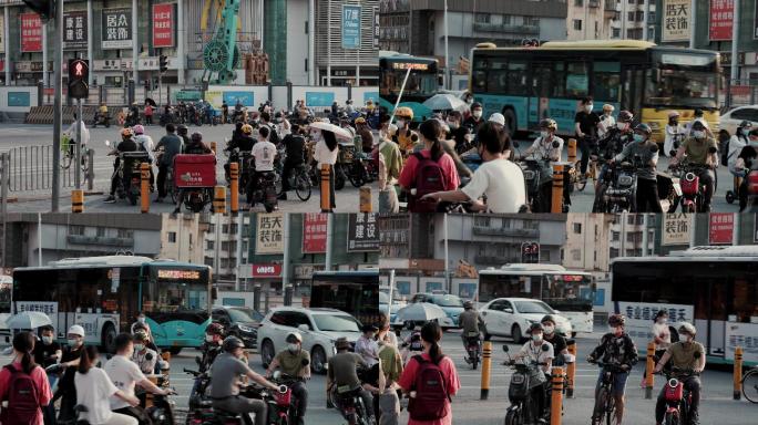 下班路上电动车过马路