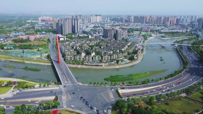 成都高新环球中心桂溪生态公园天府绿道航拍