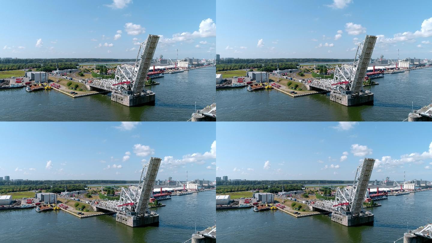 比利时 安特卫普港口  桥面抬起