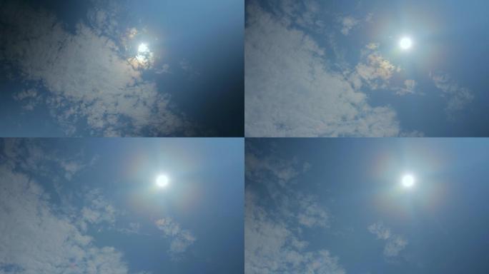 阳光下的蓝天白云