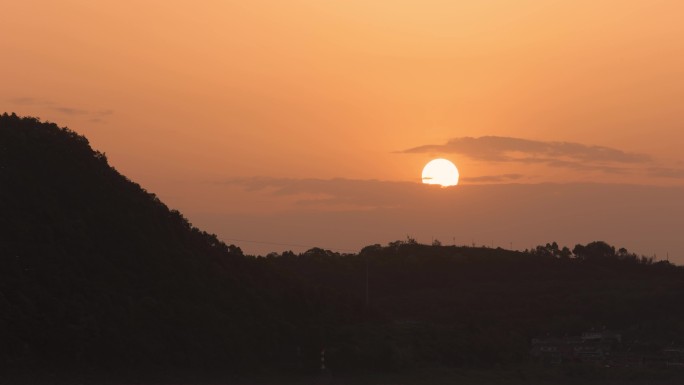 4k唯美夕阳西下太阳落山空境傍晚