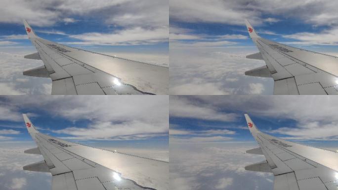 飞机内拍摄蓝天