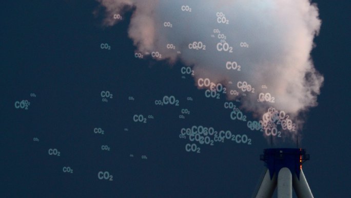 二氧化碳排放全球空气气候污染概念。