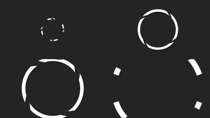 黑色背景上的抽象圆圈运动图形动画