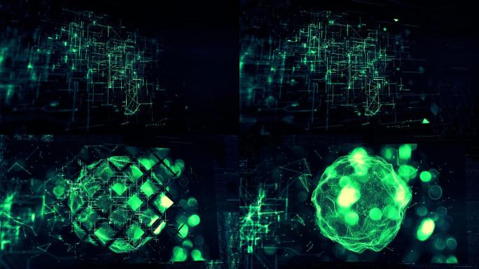 抽象能量与粒子虚拟现实全息影像线路板