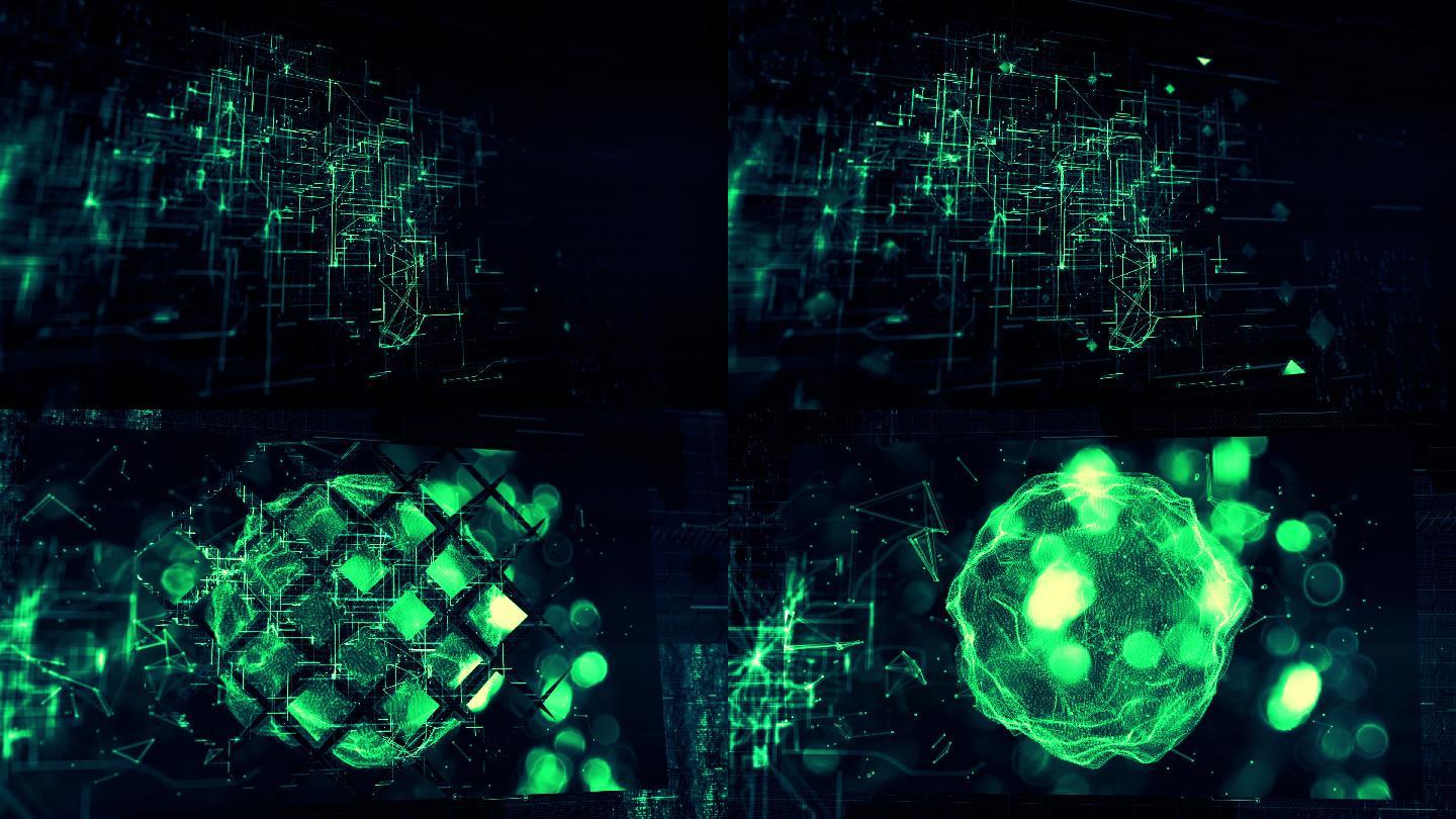 抽象能量与粒子虚拟现实全息影像线路板