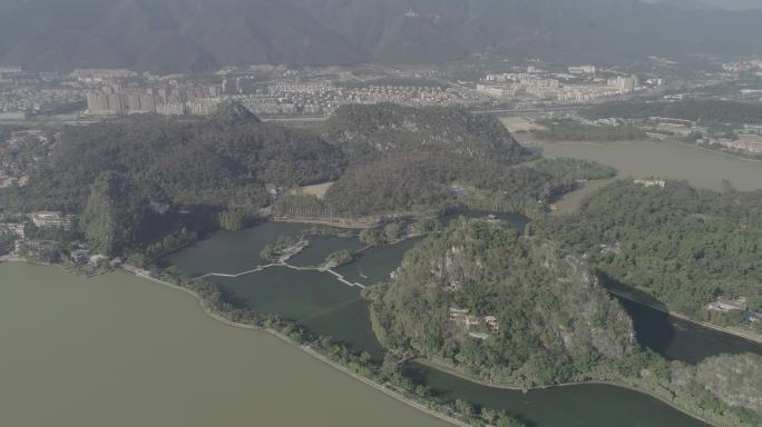 国家森林城市湿地公园七星岩肇庆航拍鼎湖山