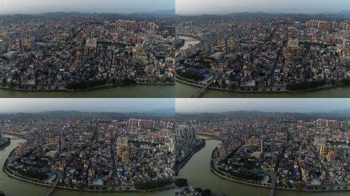 雨后怀集县新老城区航拍山水城市文明城市