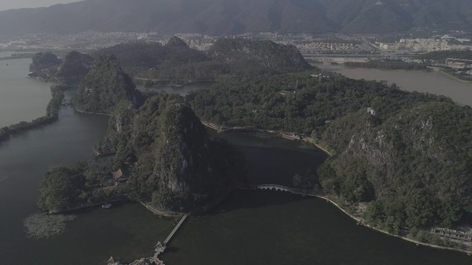 国家森林城市湿地公园七星岩肇庆航拍鼎湖山