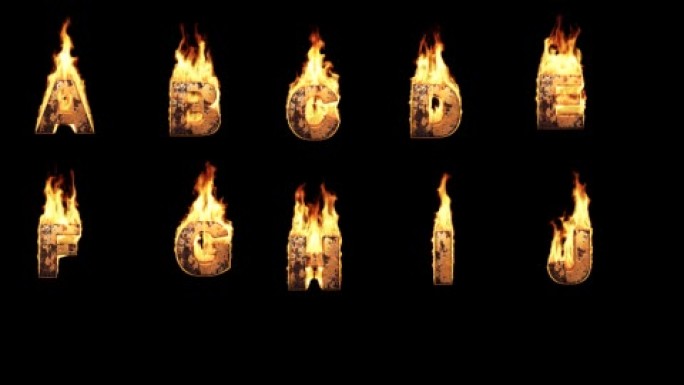 火焰数字字母