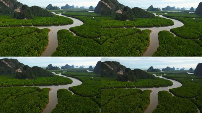 泰国南部攀牙湾鸟瞰图