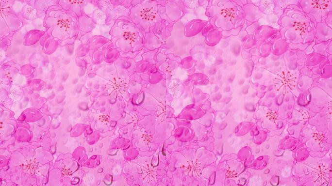 樱花和水珠的凄美背景竖版