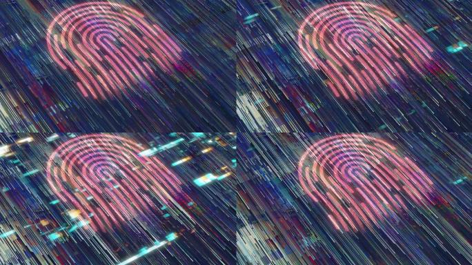 指纹扫描指纹扫描动画特效高科技感生活信息