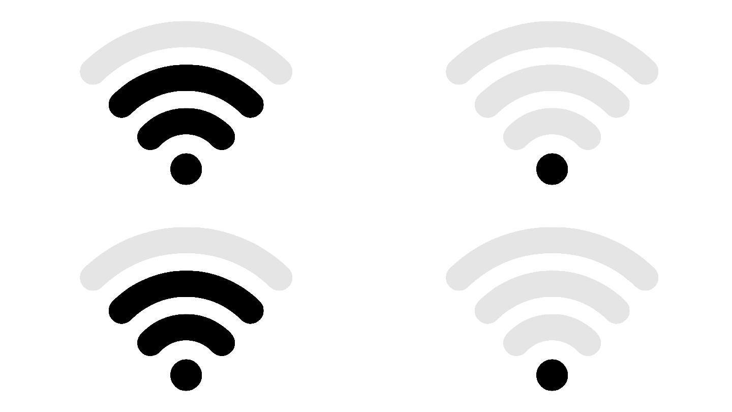 白色背景上的wifi图标
