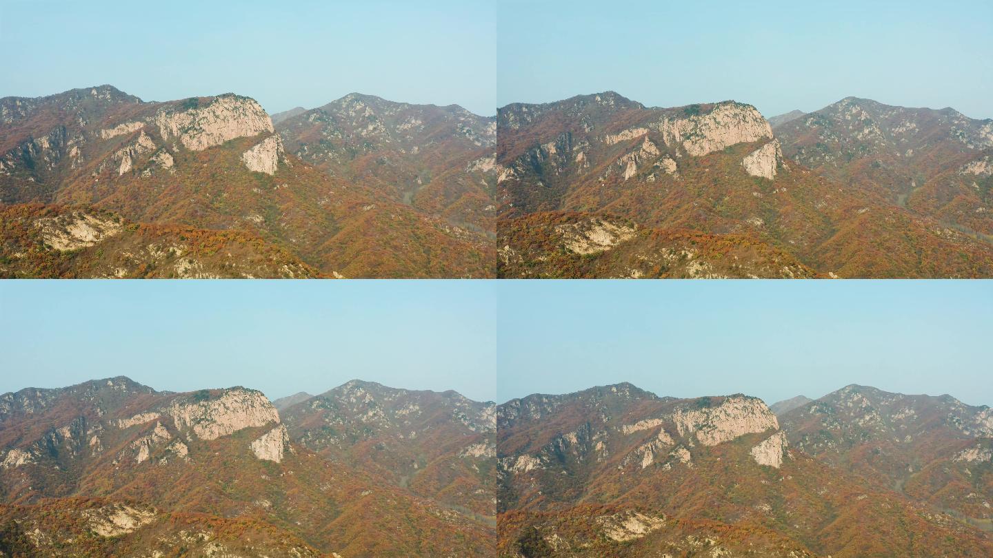 航拍秋季北京喇叭沟门景区的群山