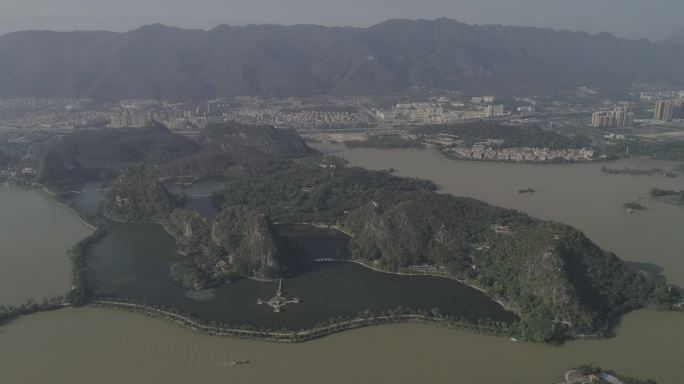 国家森林城市湿地公园七星岩肇庆航拍鼎湖山