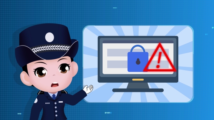 警察解说信息安全MG人物动画AE模板