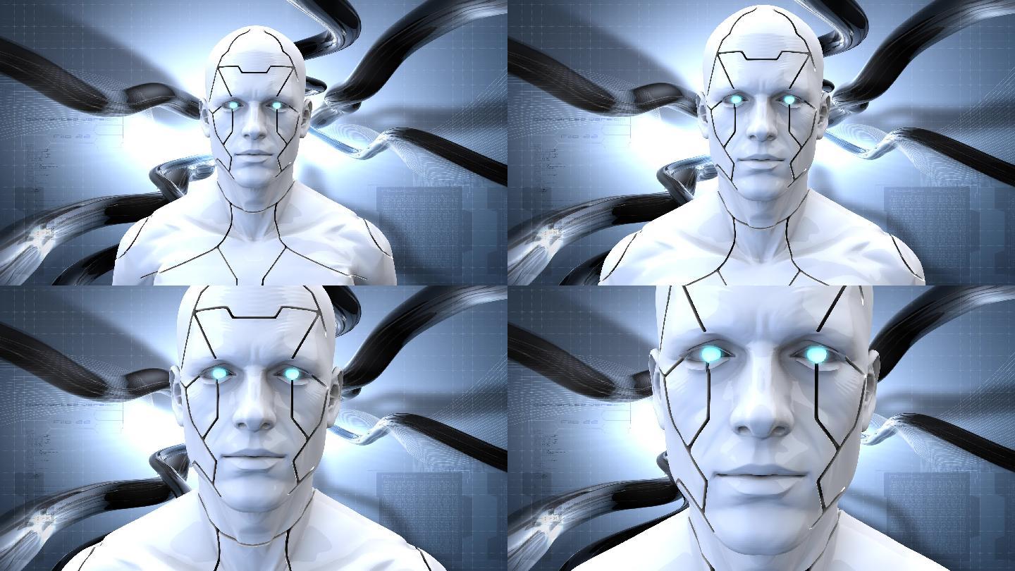 白色机器人动画科技3D
