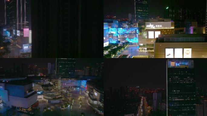 成都-万象城-夜景-航拍-华润大厦