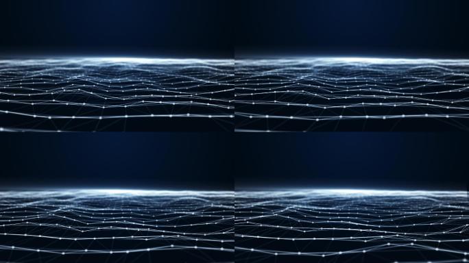 抽象背景海洋海浪连接网格科技光束光线