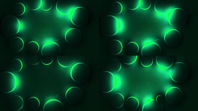 4k抽象软绿色发光圈动画
