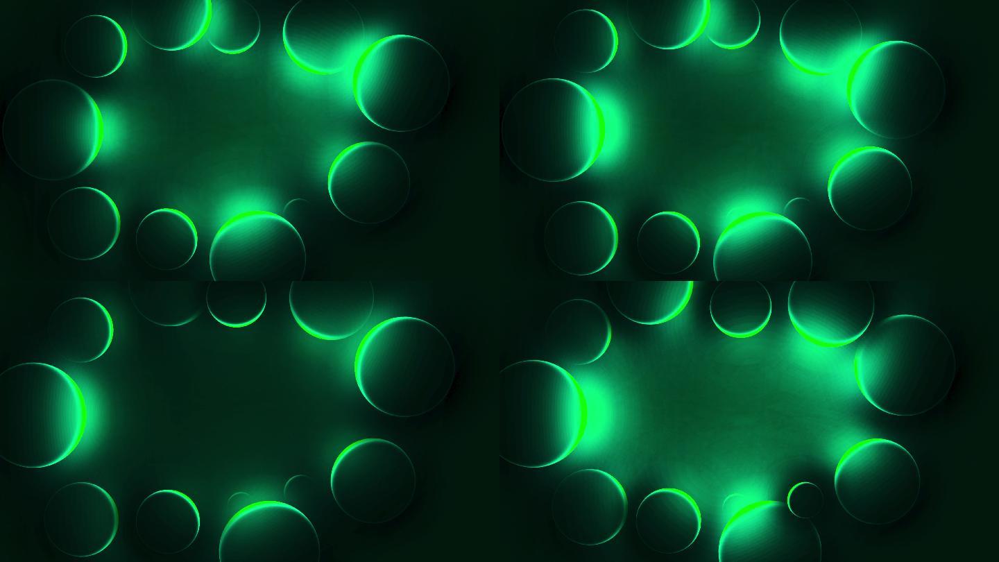 4k抽象软绿色发光圈动画