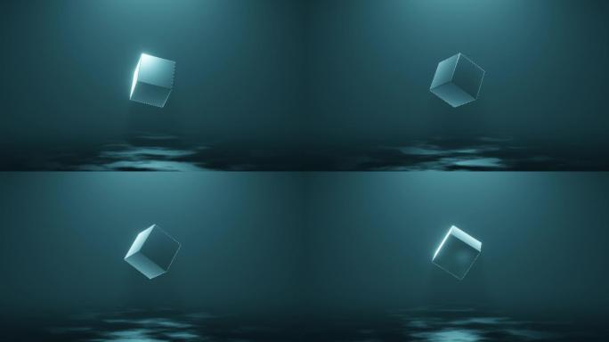 现代抽象动画特效合成方块立方体光效全息素