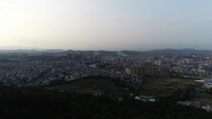 雨后怀集县新老城区航拍山水城市文明城市