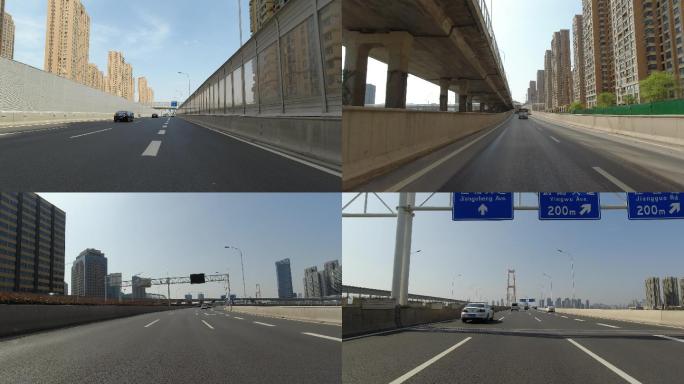 武汉交通道路杨泗港长江大桥开车驾驶