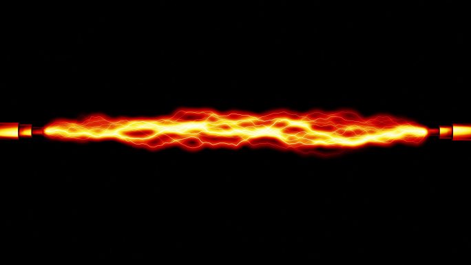 橙色电线动画电流传输点击雷击碰撞火花
