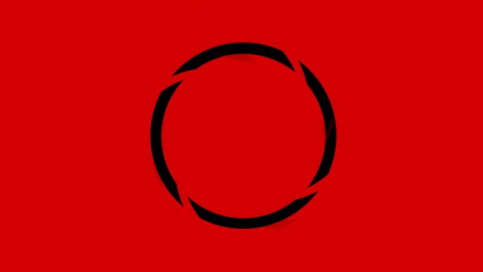 红色背景上的抽象圆圈运动图形动画
