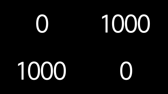 数字倒计时0-1000正反（透明底）