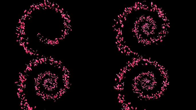 唯美螺旋花瓣 旋转的花 桃花 樱花