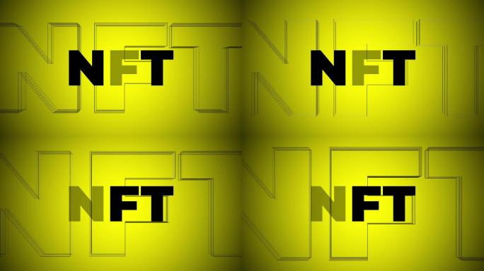 黄色NFT标题文本运动图形动画