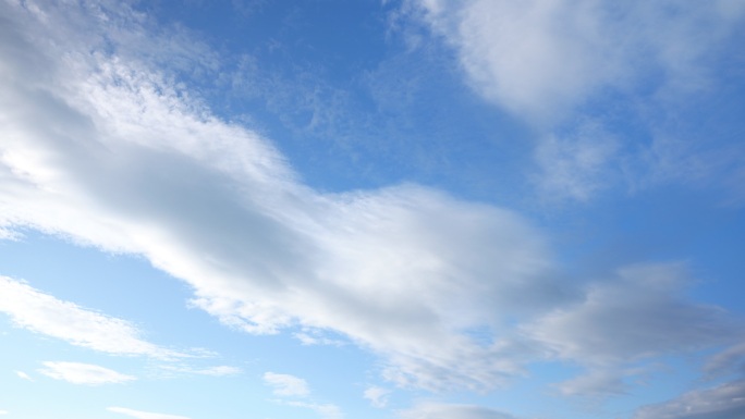 延时拍摄的蓝天白云。