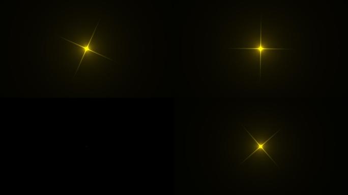 金色黄色星光旋转运动闪烁带通道