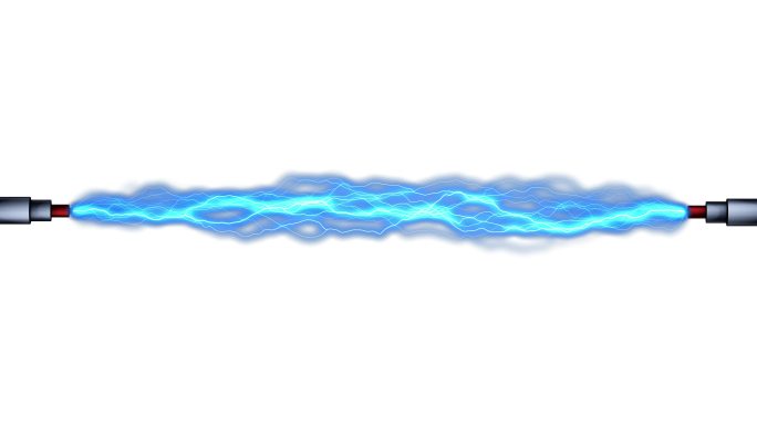 水蓝色电线动画特效视频电火花链接