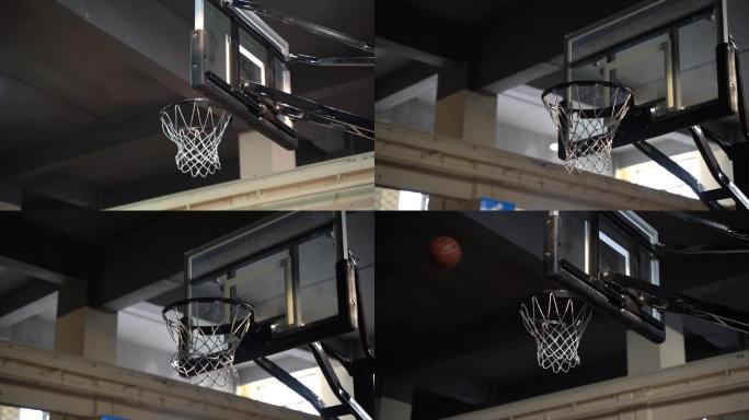 篮球投篮入网射篮空镜头-4K