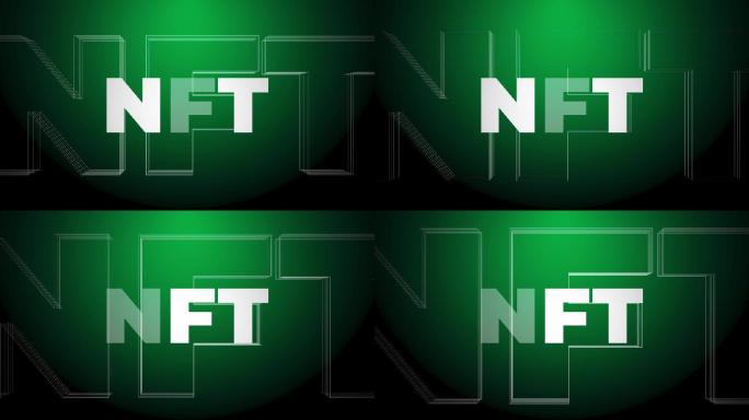 绿色背景前的字母NFT